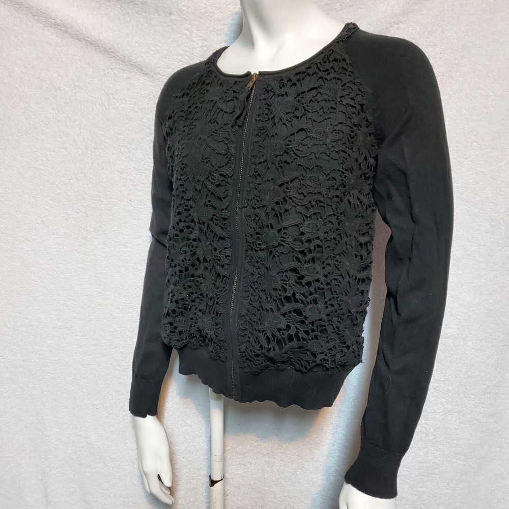 VIP Black Floral Lace Jacket (Small)